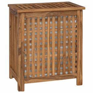 vidaXL W&auml;schekorb Natur Massivholz Teak