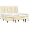 vidaXL Boxspringbett mit Matratze Creme 200x200 cm Kunstleder
