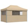 vidaXL Partyzelt Faltbar Pop-Up mit 4 Seitenteilen Beige