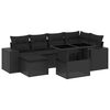 vidaXL 7-tlg. Garten-Sofagarnitur mit Kissen Schwarz Poly Rattan