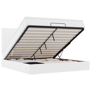 vidaXL Ottoman-Bett mit Matratze & LEDs Weiß 160x200 cm Kunstleder