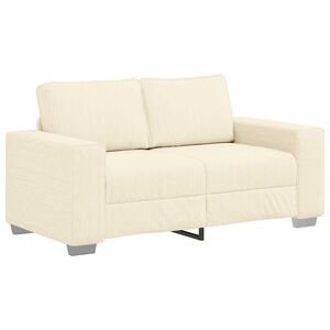 vidaXL Zweisitzer-Sofa Creme 160x77x82 cm Cordstoff