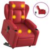 vidaXL Massagesessel mit Aufstehhilfe Elektrisch Rot Kunstleder