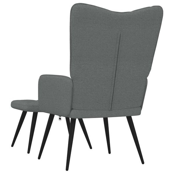 vidaXL Relaxsessel mit Hocker Dunkelgrau Stoff