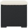 vidaXL Hocker mit Kissen Schwarz 40x30x40 cm Poly Rattan