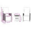 vidaXL 3-tlg. Bistro-Set mit Kissen Schwarz Poly Rattan