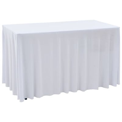 vidaXL 2 Stück Stretch-Tischdecken mit Rand Weiß 183 x 76 x 74 cm
