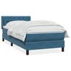 vidaXL Boxspringbett mit Matratze Dunkelblau 80x210 cm Samt