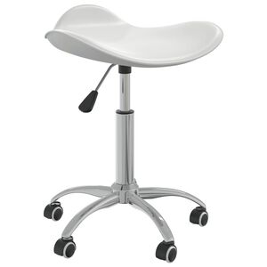 vidaXL Friseur Rollhocker Wei&szlig; Kunstleder