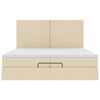 vidaXL Ottoman-Bett mit Matratzen Creme 200x200 cm Stoff