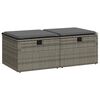 vidaXL 2-tlg. Garten-Sofagarnitur mit Kissen Grau Poly Rattan Akazie