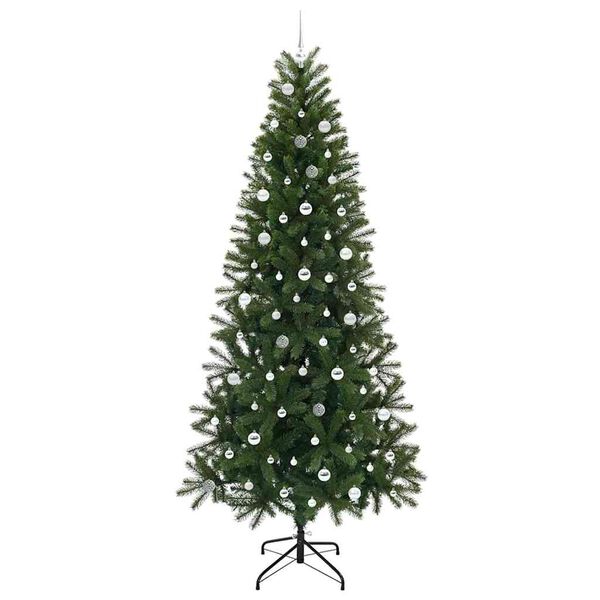 vidaXL K&uuml;nstlicher Weihnachtsbaum mit 300 LEDs Gr&uuml;n 240 cm PE und PVC