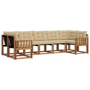 vidaXL Outdoor-Sofagarnitur 7 stk. 7-Sitzer Natur und Beige