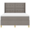 vidaXL Boxspringbett mit LED-Lichtleisten Taupe 160 x 200 cm Stoff