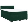 vidaXL Boxspringbett mit Matratze Dunkelgr&uuml;n 160x200 cm Samt