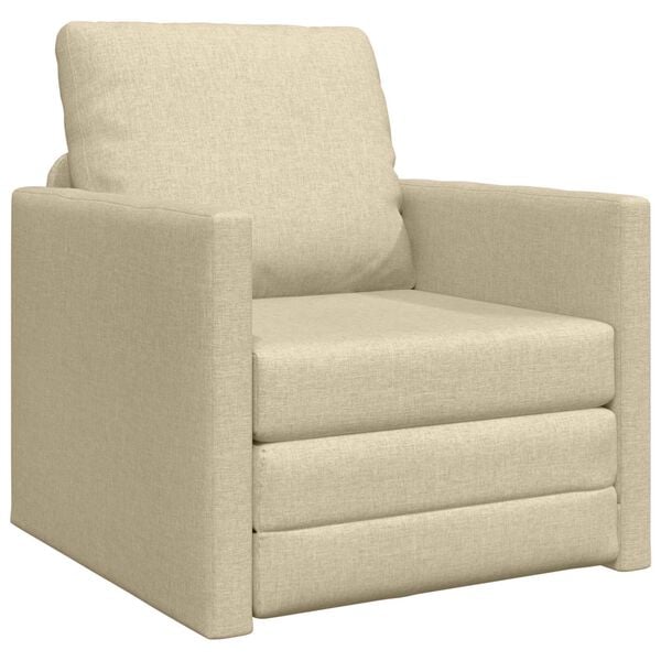 vidaXL Schlafsofa 60cm Creme Stoff