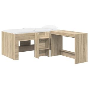 vidaXL Hochbett mit Schreibtisch f&uuml;r Kinder 2 Stk. Sonoma-Eiche