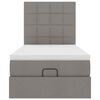 vidaXL Ottoman-Bett mit Matratze & LEDs Taupe 80x200 cm Stoff