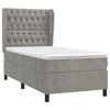 vidaXL Boxspringbett mit Matratze Hellgrau 100x200 cm Samt