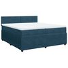 vidaXL Boxspringbett mit Matratze Blau 200x200 cm Samt