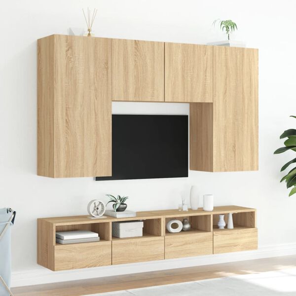 vidaXL TV-Wandschr&auml;nke 2 Stk. Sonoma-Eiche 80x30x30 cm Holzwerkstoff
