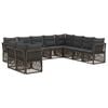 vidaXL Gartensofa-set 10 stk. Grau Poly-Rattan