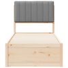 vidaXL Bettgestell mit gepolstertem Kopfteil Hellgrau 80 x 200 cm