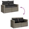 vidaXL Garten-Sofa-Set mit Kissen mit Speicher 13 pcs Grau
