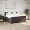 vidaXL Boxspringbett mit Matratze Dunkelbraun 180x200 cm Stoff