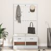 vidaXL Garderobenständer SANDNES Weiß 87x40x159,5cm Massivholz Kiefer