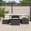vidaXL Garten-Sofa-Set mit Kissen 7 pcs Schwarz und Creme