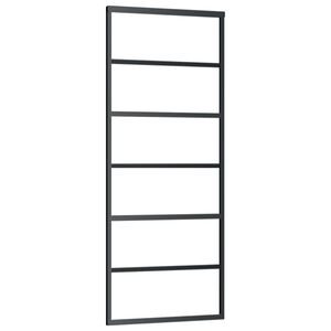 vidaXL Schiebet&uuml;r ESG-Glas und Aluminium 76x205 cm Schwarz