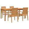 vidaXL 5-tlg. Garten-Essgruppe Massivholz Teak