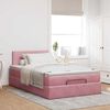 vidaXL Ottoman-Bett mit Matratze & LEDs Rosa 120x200 cm Samt
