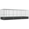 vidaXL Voliere mit Erweiterung Silbern 625x207x212 cm Stahl