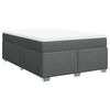 vidaXL Boxspringbett mit Matratze Dunkelgrau 140x190 cm Stoff