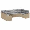 vidaXL Gartensofa-set 9 stk. Beige Poly-Rattan