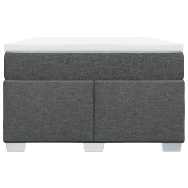 vidaXL Boxspringbett mit Matratze Dunkelgrau 120x200 cm Stoff