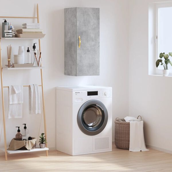 vidaXL Wandschrank Betongrau 34,5x34x90 cm