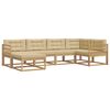 vidaXL Outdoor-Sofagarnitur 5 stk. Wei&szlig; und Beige Polyester