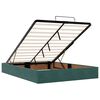 vidaXL Ottoman-Bett mit Matratzen & LEDs Dunkelgrün 140x200 cm Samt