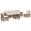 vidaXL Gartensofa-set 7 pcs Beige und Cremewei&szlig; Poly-Rattan