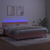 vidaXL Boxspringbett mit Matratze & LED Rosa 180x200 cm Samt