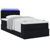 vidaXL Ottoman-Bett mit Matratze & LEDs Schwarz 100x200 cm Stoff
