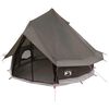vidaXL Tipi Zelt mit Dach Braun Grau 250 x 250 cm Polyester und Stahl