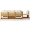 vidaXL 9-tlg. Garten-Lounge-Set mit Auflagen Creme Massivholz Akazie
