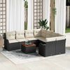 vidaXL Gartensofa-set mit Kissen 9 pcs Schwarz Poly-Rattan