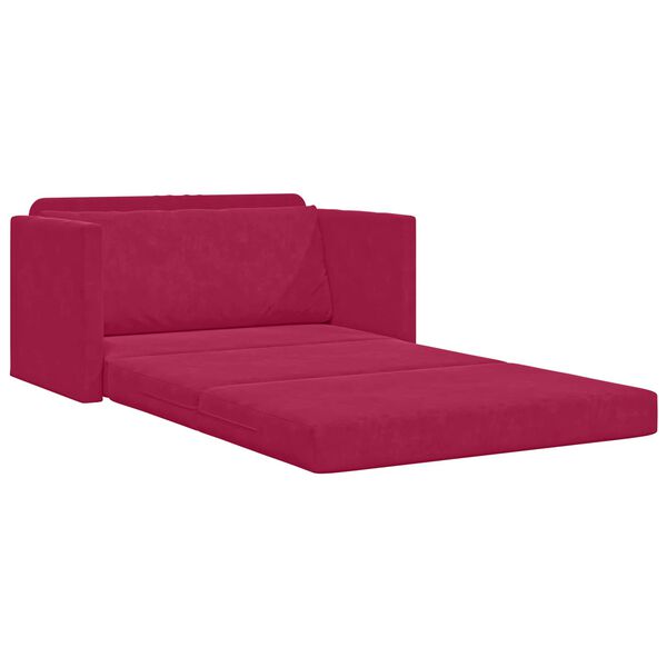 vidaXL Schlafsofa 110cm Weinrot Samt