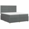 vidaXL Boxspringbett mit Matratze Dunkelgrau 200 x 200 cm Stoff