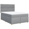 vidaXL Boxspringbett mit Matratze Hellgrau 160x200 cm Stoff